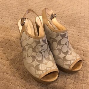 Coach peep toe wedges